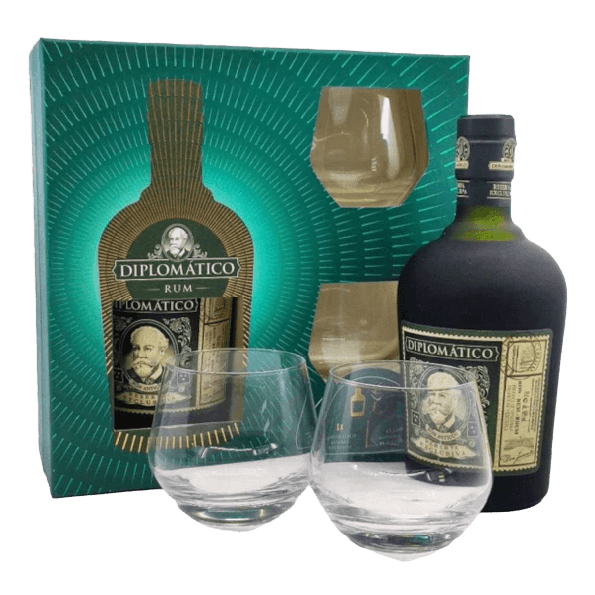 Diplomatico Reserva Exclusiva Rum Díszdobozban, 2 Pohárral - Reserva